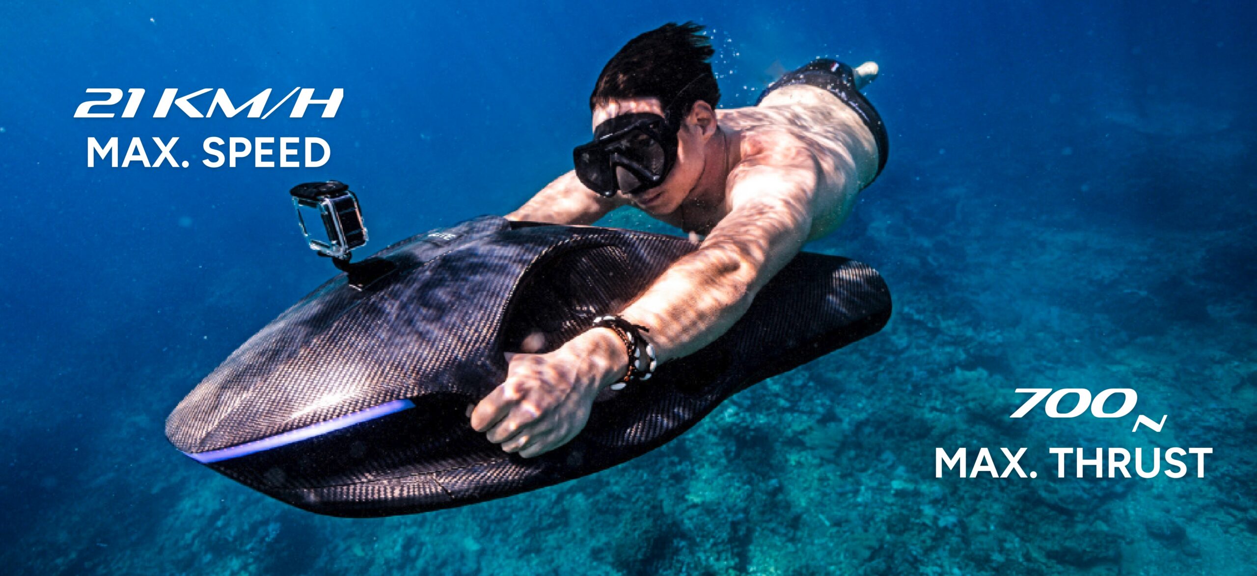 Your personal scooter adventure on video 8K underwater footage recorded with a mounted action cam